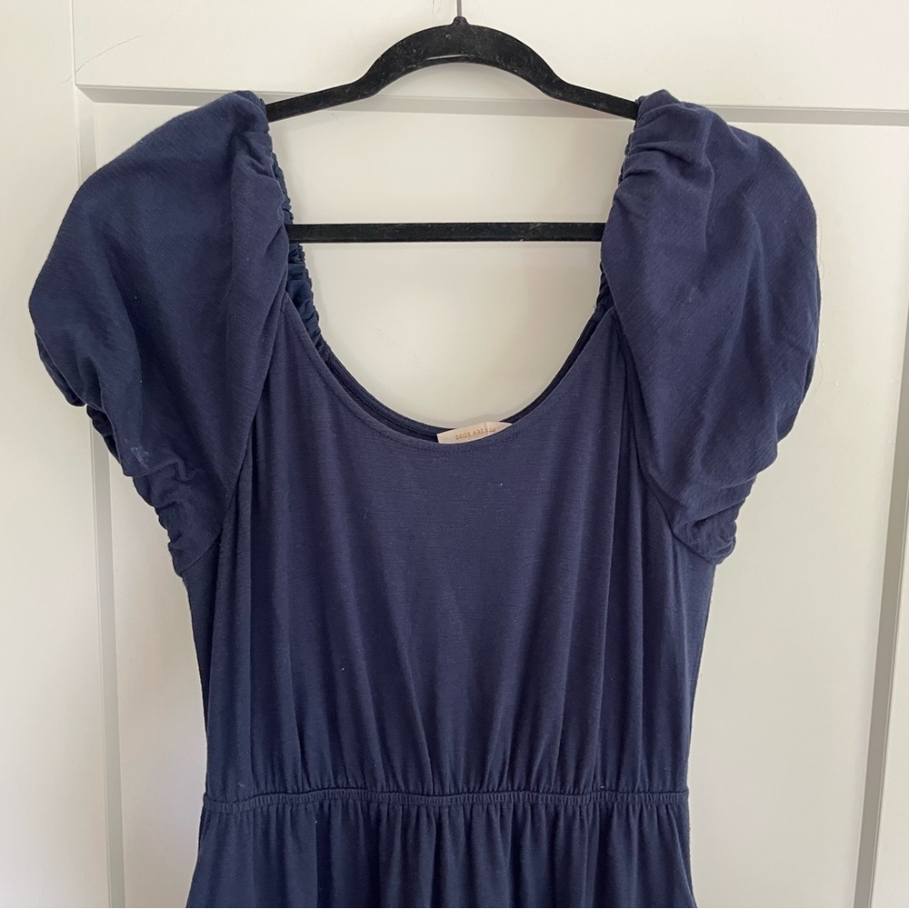 🌌 Skies Are Blue Navy Puff Sleeve Maxi Dress – From Called to Surf 🌌 - Picture 2 of 4